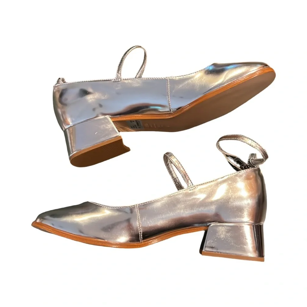 SCHUTZ Prata-Dorothy Silver Mary Jane Pump Size 8.5 New - Picture 6 of 12